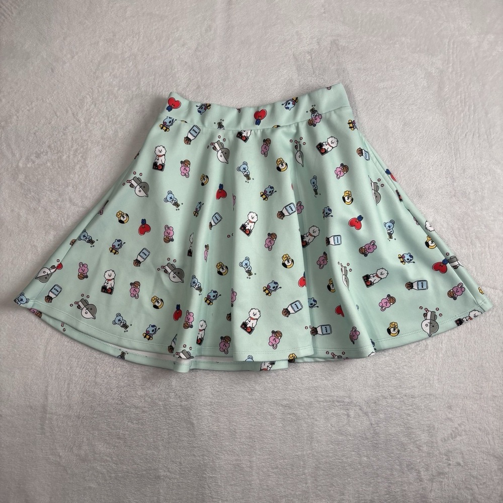 BT21 BTS Skater Hippie Skirt Light‎ Blue KPop Women's XS